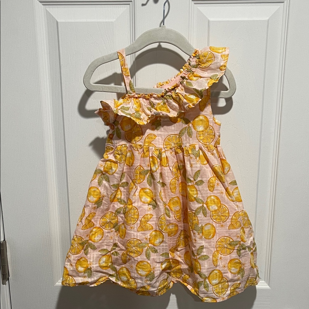 Cynthia Rowley Yellow Citrus Print Kids Dress